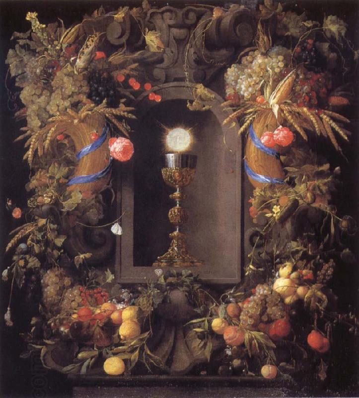 Jan Davidsz. de Heem Chalice and the host,surounded by garlands of fruit oil painting picture